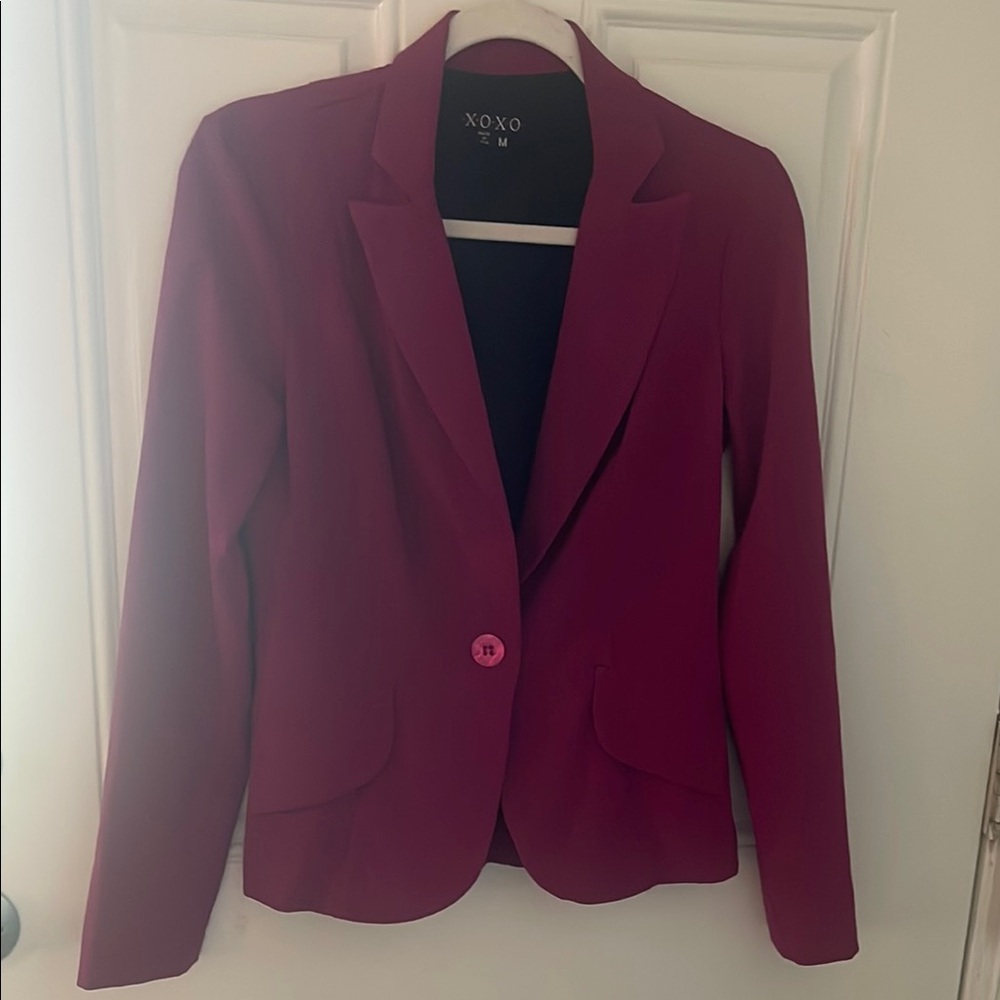 XOXO Pink Blazer Tailored Suit Jacket